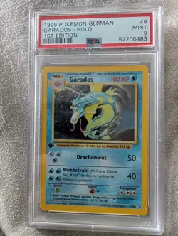 1999 Pokemon Base Set 1st Edition Gyarados Holo #6 GARADOS German PSA 9 MINT - Image 1