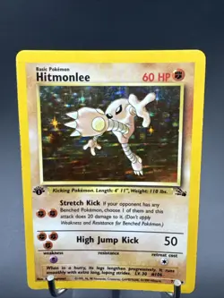Pokemon HITMONLEE 7/62 - FOSSIL 1st EDITION - RARE Holo - Image 2