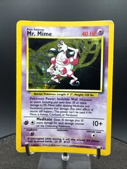 Pokemon Mr. Mime 6/64 Jungle Holofoil No Symbol Misprint Moderately Played - Image 1