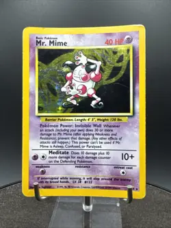 Pokemon Mr. Mime 6/64 Jungle Holofoil No Symbol Misprint Moderately Played - Image 3
