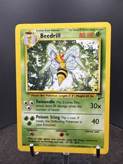 Pokemon TCG Beedrill Base Set 2 21/130 Regular Rare - Image 1