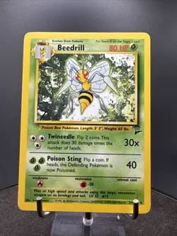 Pokemon TCG Beedrill Base Set 2 21/130 Regular Rare - Image 3