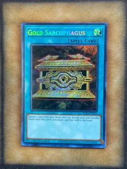 Yugioh Gold Sarcophagus RA02-EN052 Secret Rare 1st Ed NM - Image 1