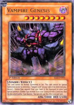 Yugioh! HP Vampire Genesis - SD2-EN001 - Ultra Rare - Unlimited Edition Heavily - Image 1
