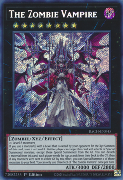 Yugioh! LP The Zombie Vampire - BACH-EN045 - Secret Rare - 1st Edition Lightly P - Image 1