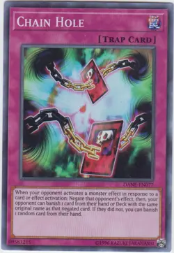 Yugioh! LP Chain Hole - DANE-EN077 - Super Rare - Unlimited Edition Lightly Play - Image 1