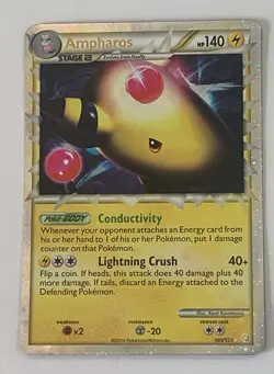 Ampharos 105/123 Prime Heartgold & Soulsilver Ultra Rare Holo 2010 Pokemon Card - Image 1