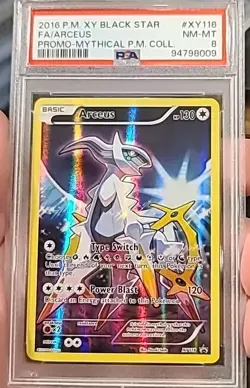 POKEMON CARD ARCEUS HOLO FULL ART 116 BLACK STAR PROMO XY116 GRADED PSA 8 #XY116 - Image 1