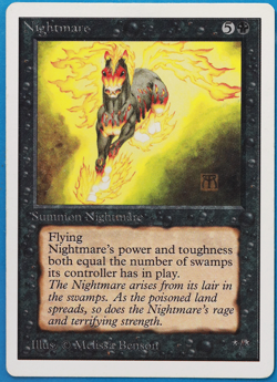 Nightmare Unlimited HEAVILY PLD Black Rare MAGIC MTG CARD (ID# 505895) ABUGames - Image 1