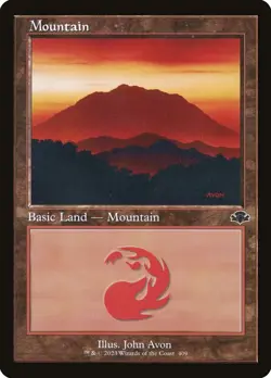 4x Retro Dominaria Remastered Mountains, 1 Regular and 3 Foil Land, 4 Pack - Image 1