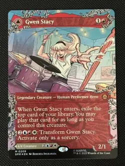 MTG Spider-Man Gwen Stacy #0202 Foil Ghost Spider Borderless - Image 1
