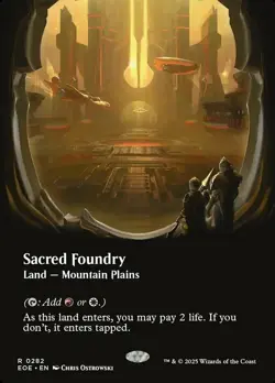 Light Play, English MTG Foil Sacred Foundry - Foil - Borderless Edge of Eterniti - Image 1