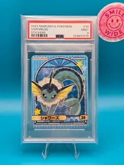 PSA 9 - 2023 Marumiya Pokemon, Vaporeon, Stickers - Image 1
