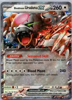 Pokemon TCG Bloodmoon Ursaluna ex 141/167 Twilight Masquerade NM - Image 1