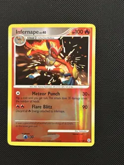 Infernape 5/130 REVERSE HOLO RARE Pokemon Diamond & Pearl Base Set LP - Image 1