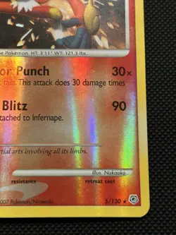 Infernape 5/130 REVERSE HOLO RARE Pokemon Diamond & Pearl Base Set LP - Image 4