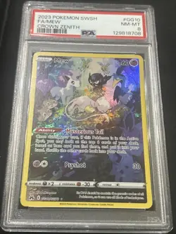 POKEMON 2023 Crown Zenith Full Art MEW #GG10 PSA 8 RARE - Image 2