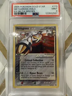 Pokemon Metagross Gold Star EX Delta Species Holo Rare #113 PSA 9 Mint SWIRL - Image 5