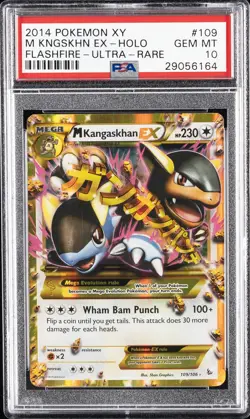 2014 POKEMON XY FLASHFIRE ULTRA RARE #109 M KANGASKHAN EX PSA 10 - Image 1