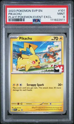2023 POKEMON SVP EN-SV BLACK STAR PROMO #101 PIKACHU PSA 9 - Image 1