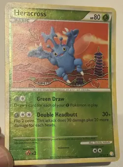 2010 Pokemon Heracross #43/123 HeartGold SoulSilver Reverse Holo LP (See Desc) - Image 3