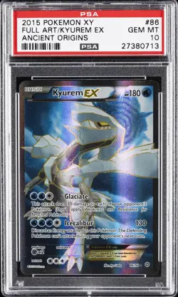 2015 POKEMON XY ANCIENT ORIGINS #86 FULL ART/KYUREM EX PSA 10 - Image 1