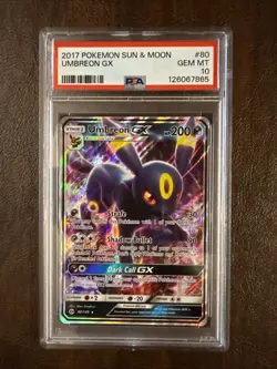Umbreon GX PSA 10 Ultra Rare Full Art Pokemon Sun And Moon Base Set 80/149 - Image 1