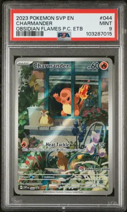 2023 POKEMON OBSIDIAN FLAMES POKEMON CENTER ETB PROMO SVP #044 CHARMANDER PSA 9 - Image 1