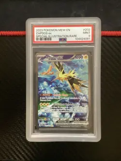 PSA 9 MINT 2023 Pokemon Zapdos ex 202/165 SV151 Special Illustration Rare - Image 1