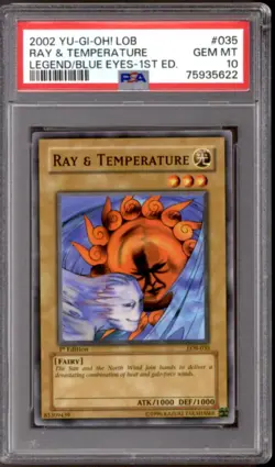 Yu-Gi-Oh Legend BEWD 1st Edition Ray Temperature LOB-035 PSA 10 GEM MINT YuGiOh - Image 1