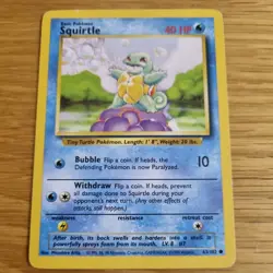 SQUIRTLE 63/102 POKEMON CARD (BASE SET) - Image 2