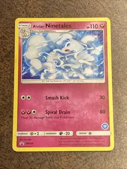 Alolan Ninetales SM128 Black Star Promo Pokemon Card - Image 1