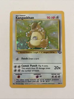 RARE Vintage Pokemon TCG 5/64 Kangaskhan Jungle Unlimited Holo Card LP 1999 - Image 3
