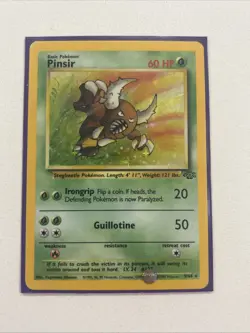 RARE Vintage Pokemon TCG Pinsir Jungle 9/64 Holo Unlimited Rare Card LP 1999 - Image 2