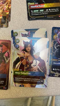 Riftbound League of Legends TCG Ahri Nine-Tailed Fox 255/298 ENGLISH Legend Card - Image 1