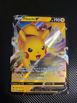 Pikachu V - 043/185 - Pokemon Vivid Voltage Sword & Shield Ultra Rare Card NM - Image 1