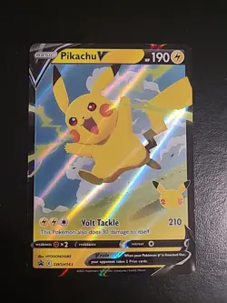 Pikachu V - SWSH143 - Pokemon Sword & Shield Promo Ultra Rare Holo Card NM - Image 1