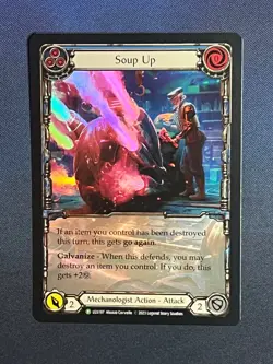FAB LGS197 Soup Up Blue FOIL Promo Mechanologist Action Flesh & Blood TCG - Image 1
