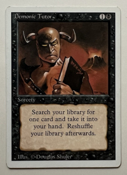 MAGIC THE GATHERING DEMONIC TUTOR SINGLE CARD REVISED 1993 MTG CCG SLEEVED - Image 2