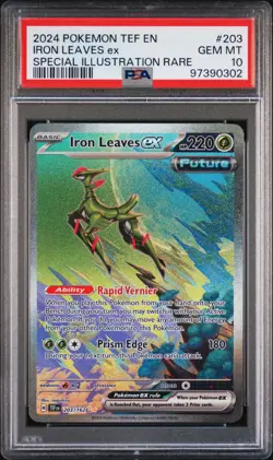2024 POKEMON TEF EN-TEMPORAL FORCES #203 IRON LEAVES EX PSA 10 - Image 1