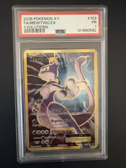 2016 Pokemon XY Evolutions Mewtwo EX #103 PSA 1 Graded Card - Image 1