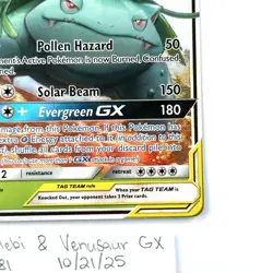 Celebi & Venusaur GX 1/181 NM/LP Team Up Full Art Pokemon TCG - Image 2