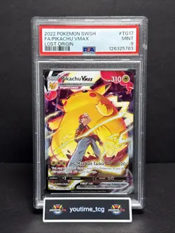 2022 Pokemon Sword & Shield Lost Origin Fa Pikachu Vmax #TG17 PSA 9 - Image 1