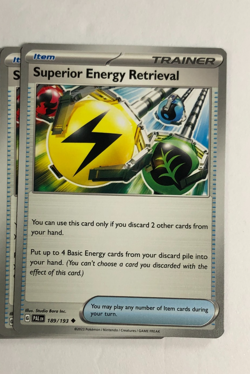 Pokemon TCG Paldea Evolved 2x Playset Superior Energy Retrieval 189/193 - Image 1