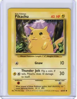 Pikachu - 87/130 - Common - Unlimited Edition, English Pokemon Base Set 2 - 225 - Image 1