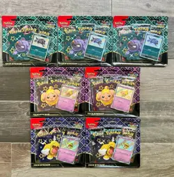 7 Packs of Pokemon TCG: SV Paldean Fates Tech Sticker Collection New Sealed - Image 1