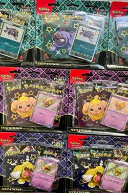 7 Packs of Pokemon TCG: SV Paldean Fates Tech Sticker Collection New Sealed - Image 2