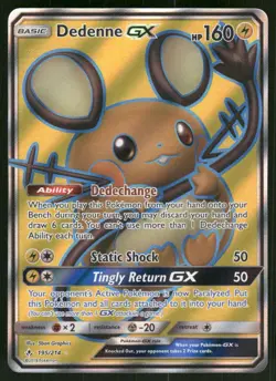 Dedenne GX (Full Art) 195/214 Ultra Rare Holo NM Pokemon SM - Unbroken Bonds - Image 1