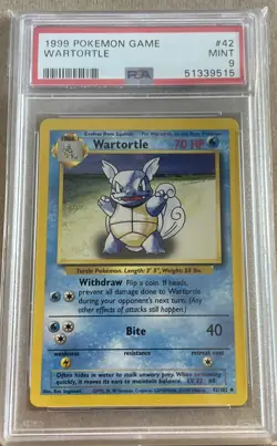 PSA 9 1999 POKEMON GAME BASE SET WARTORTLE #42 - Image 1