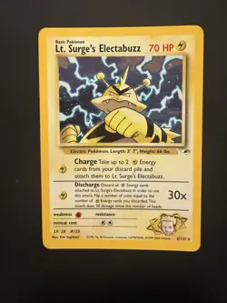 Pokemon TCG Lt. Surge's Electabuzz Gym Heroes Holo Card 6/132 Unlimited Rare - Image 1